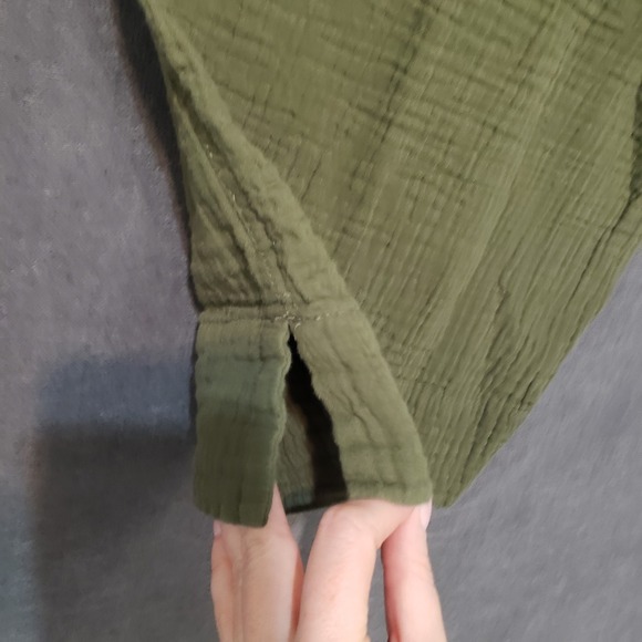 Cold Water Creek Pants Womens Size 2X Pull On Gauze Crinkle Green 100% Cotton - Picture 9 of 11
